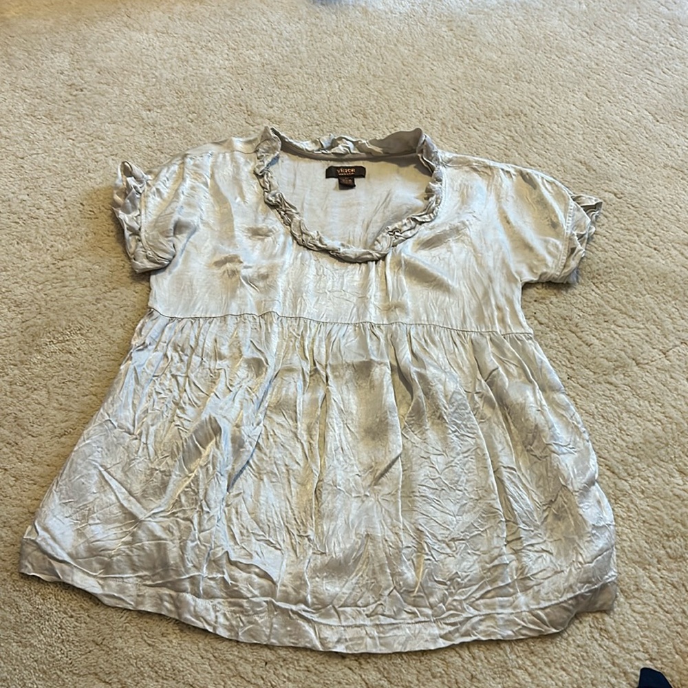 Flowy tan shiny top